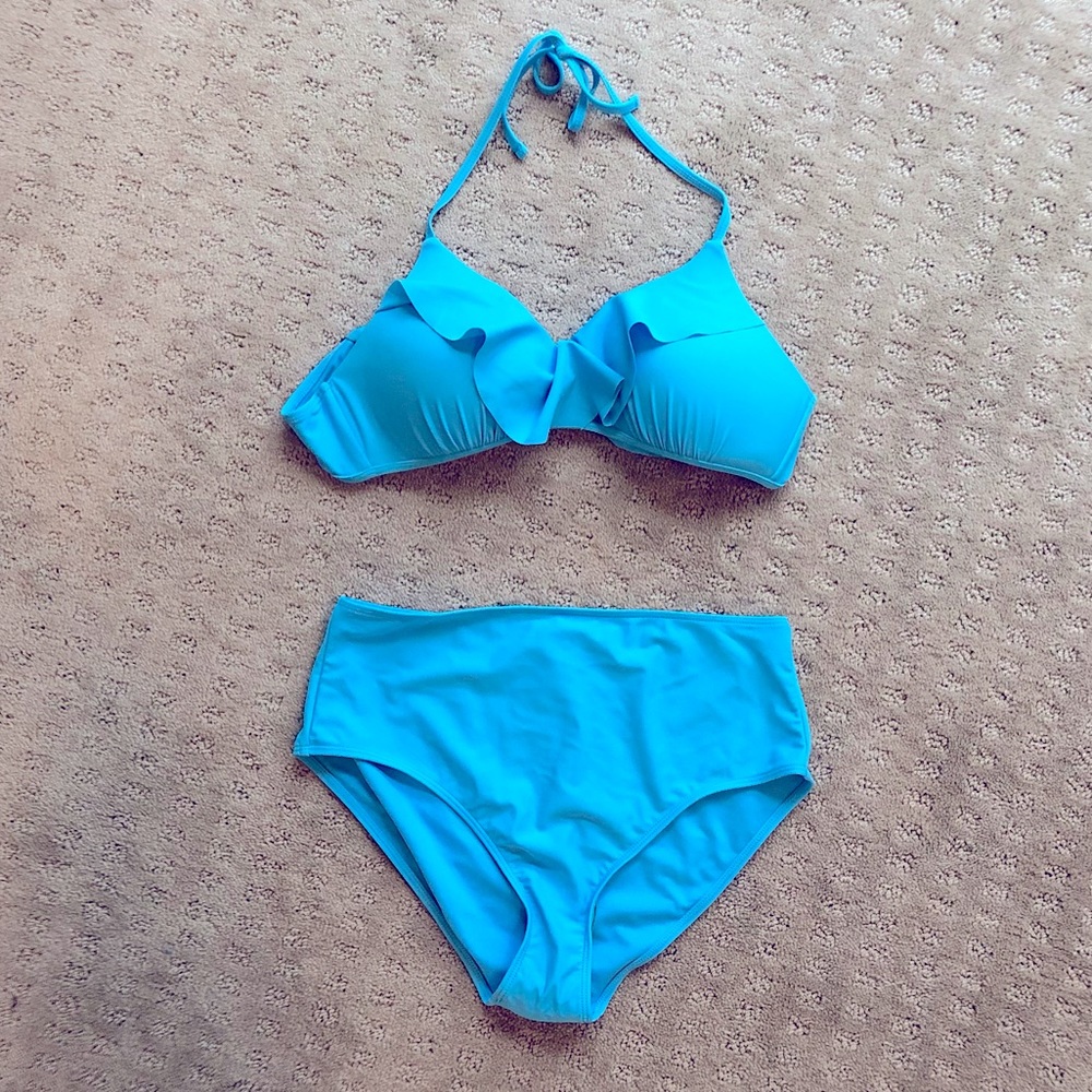 Giani Bernini High Waist Ruffle Top Bikini NWT